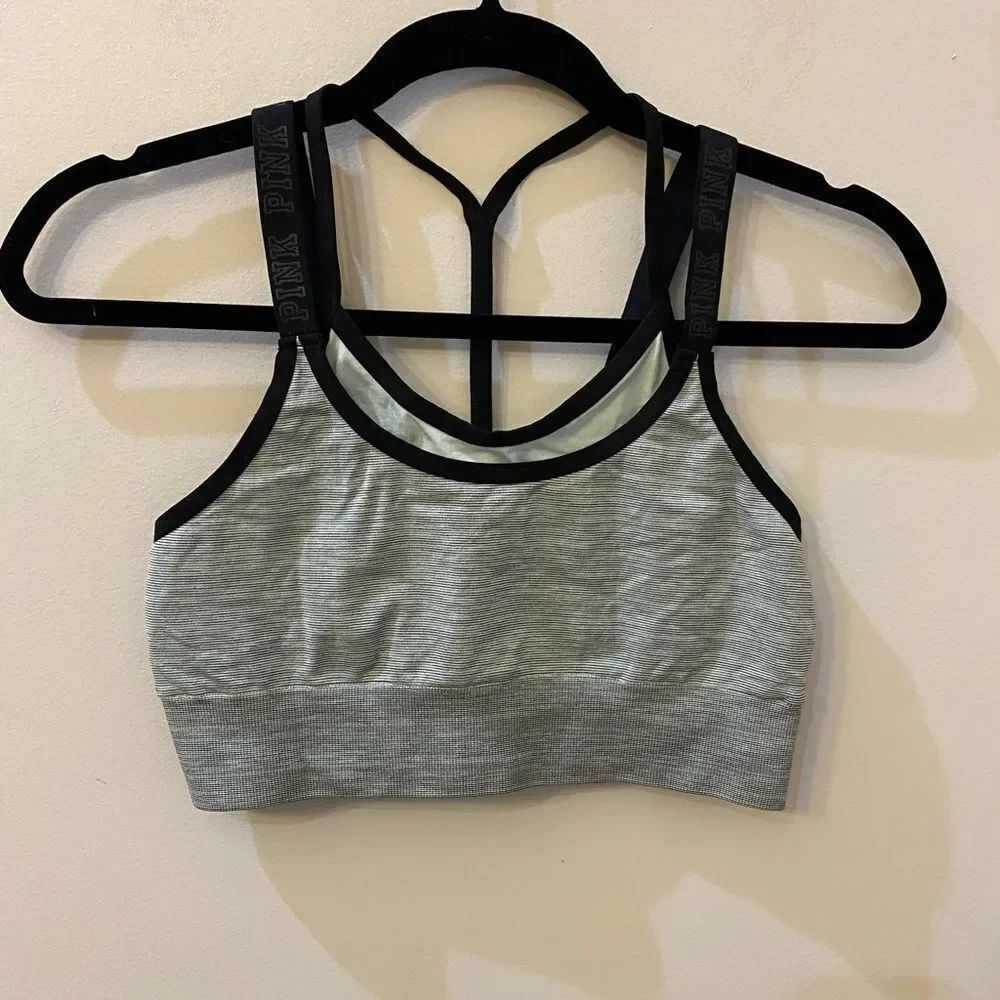 Victoria's Secret Black and Blue Sport Bra Women Size L